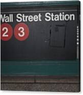 Nyc Wall Street Subway Entrance Canvas Print