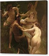 Nymphs And Satyr Canvas Print