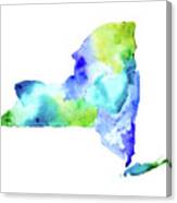 New York State In Blue And Green Canvas Print