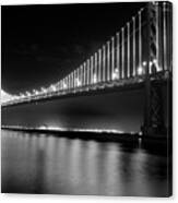 Oakland Bay Bridge At Night Canvas Print
