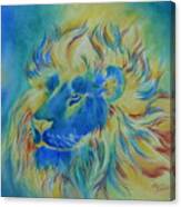 Of Another Color Blue Lion Canvas Print