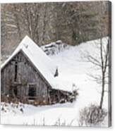 Old Barn On A Winter Day Canvas Print