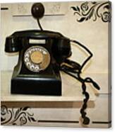 Old Black Telephone By Kaye Menner Canvas Print