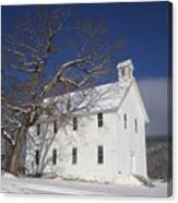 Old Boxley Community Building And Church In Winter Canvas Print