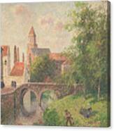 Old Bridge In Bruges By Camille Pissarro Canvas Print