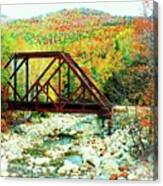 Old Bridge - New Hampshire Fall Foliage Canvas Print
