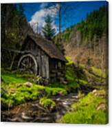 Old Cabin And Deer Canvas Print