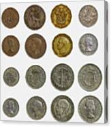 Old English Coins Canvas Print