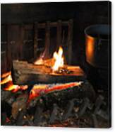 Old Fashioned Fireplace Canvas Print