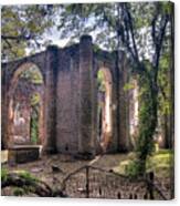Old Sheldon Church And Cemetry Canvas Print