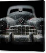 Old Silver Cadillac Toy Car With Specks Of Red Paint Canvas Print