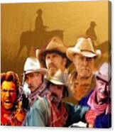 Old West Cowboy Movie Stars Collage Art Canvas Print