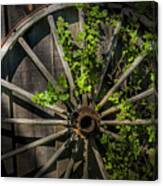 Old Wooden Wagon Wheel Canvas Print