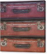 Old Worn Travel Suitcases - Travel, Migration, Evacuation Canvas Print