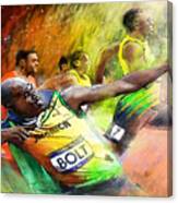 Olympics 100 M Gold Medal Usain Bolt Canvas Print