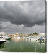 Ominous Clouds - Vilamoura Marina Algarve Portugal Canvas Print