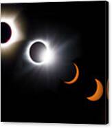 Once In A Lifetime Stages Of A Total Solar Eclipse Ii Canvas Print