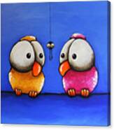 Colorful Cartoon Birds Canvas Print