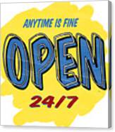 Open Sign Canvas Print