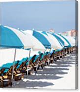 Orange Beach Umbrellas Canvas Print
