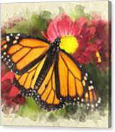 Note Card Monarch Butterfly Canvas Print