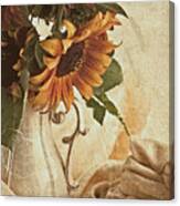Orange Sunflowers - Found In The Attic Canvas Print