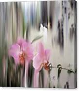 Orchids With Dragonflies Canvas Print