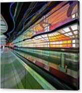 Illuminated Underpass, Chicago Airport Canvas Print