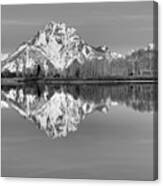 Oxbow Bend Panorama Black And White Canvas Print