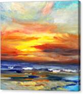 Pacific Sunset Glow Canvas Print