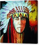 Painted Face Warrior Canvas Print