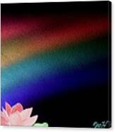 Painted Lotus Under Rainbow Canvas Print