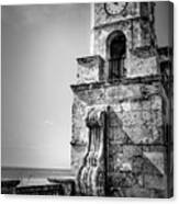Palm Beach Clock Tower In Black And White Canvas Print