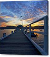 Palm Beach Wharf At Dusk Canvas Print