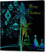 Palm Trees Merry Christmas Canvas Print