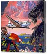 Pan American World Airways - Flying Clippers - Caribbean - Retro Travel Poster - Vintage Poster Canvas Print