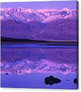 Panorama Badwater And The Panamint Range At Sunrise Death Valley Canvas Print