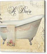 Parchment Paris - Le Bain Vintage Bathroom Canvas Print