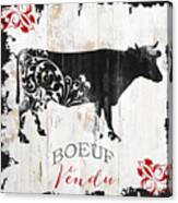 Paris Farm Sign Cow Canvas Print