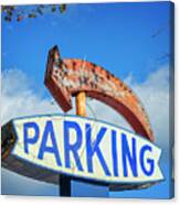 Parking With Rusty Arrow Canvas Print