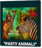 Party Animals With Lettering Canvas Print