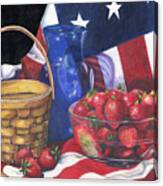 Patriotic Strawberries Canvas Print