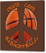 Peace Love Basketball Canvas Print