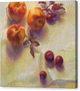 Peaches And Cherries Canvas Print