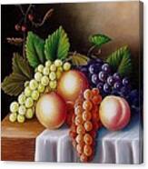 Peaches And Grapes Canvas Print