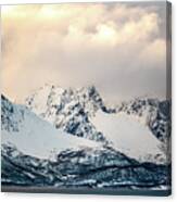 Peaks Of Badderfjorden Troms Norway Canvas Print