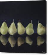 Pears In Black Canvas Print