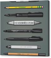 Pen Collection For Sketching And Drawing Ii Canvas Print