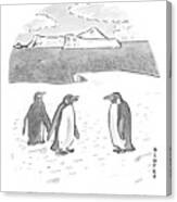 Penguins On Antarctica Canvas Print