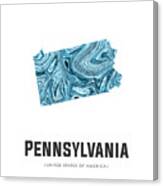Pennsylvania Map Art Abstract In Blue Canvas Print